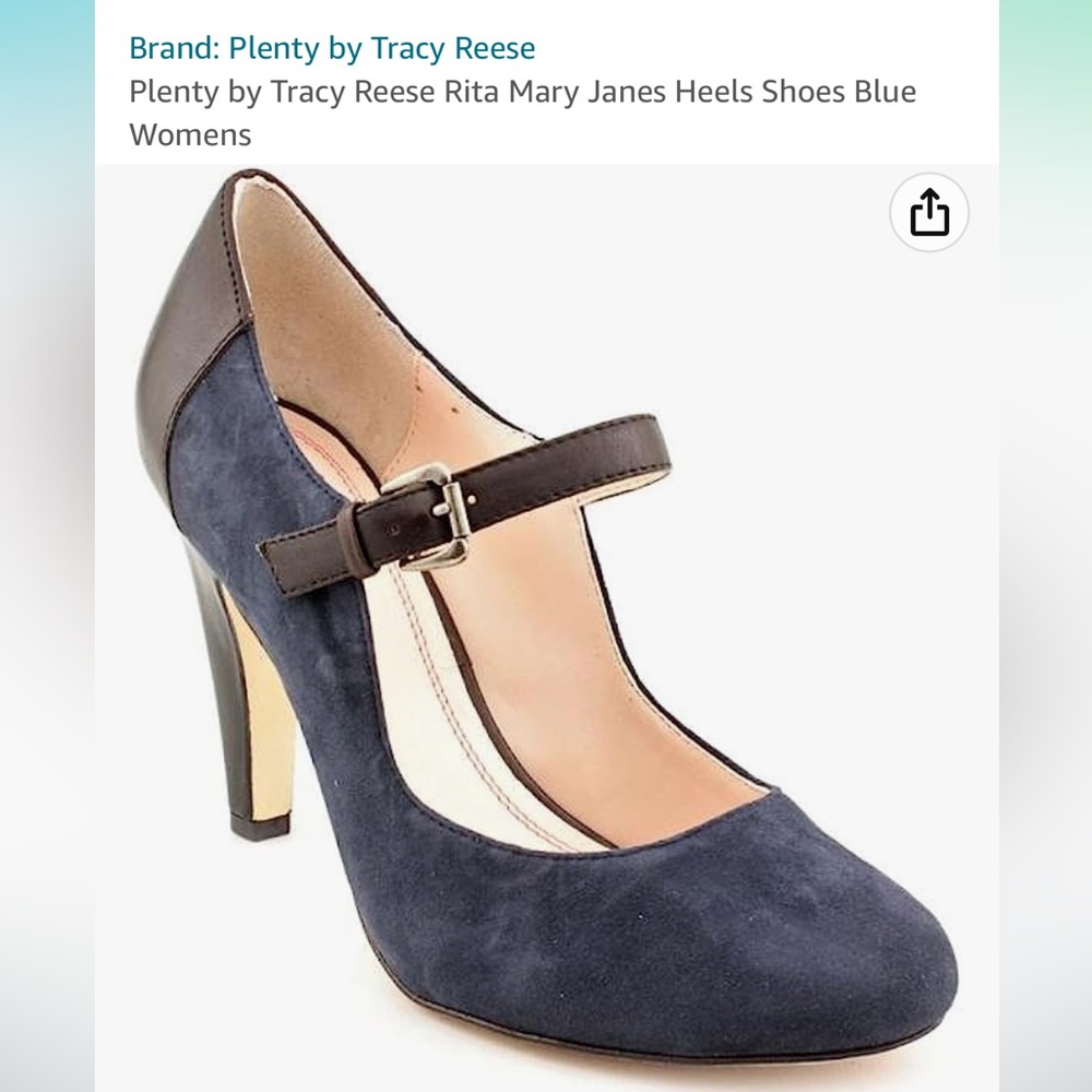 Plenty by Tracy Reese Rita Mary Janes Heels Shoes Blue Size 38.5
